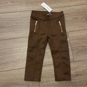 Janie and Jack Brown Jeggings with Earthy Tone and zippers